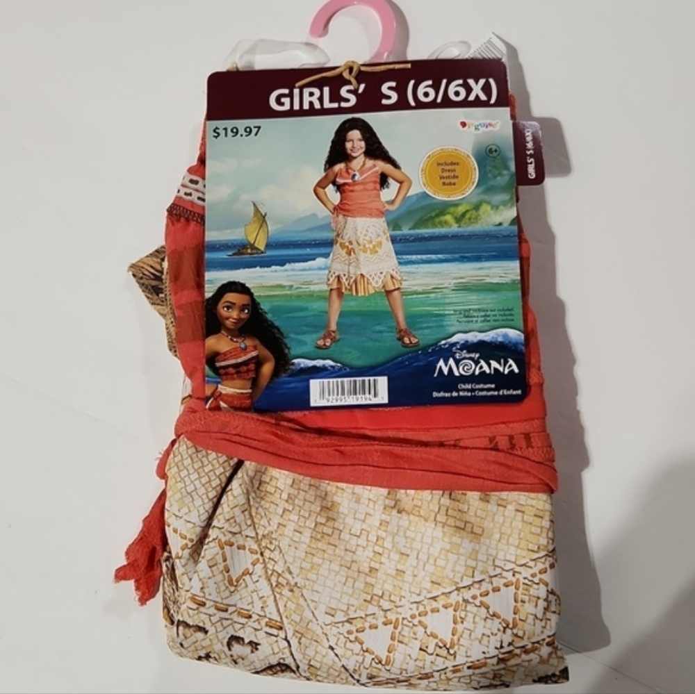 Disney Moana Girls Classic Costume Dress S(6/6X)